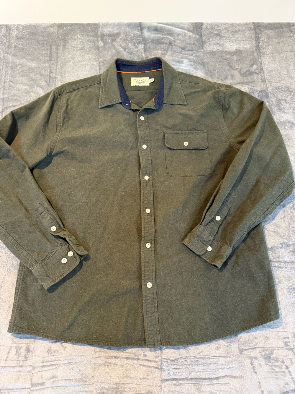 The Normal Brand Hunter Green Long-Sleeve flannel Shirt 100% cotton lumberjack